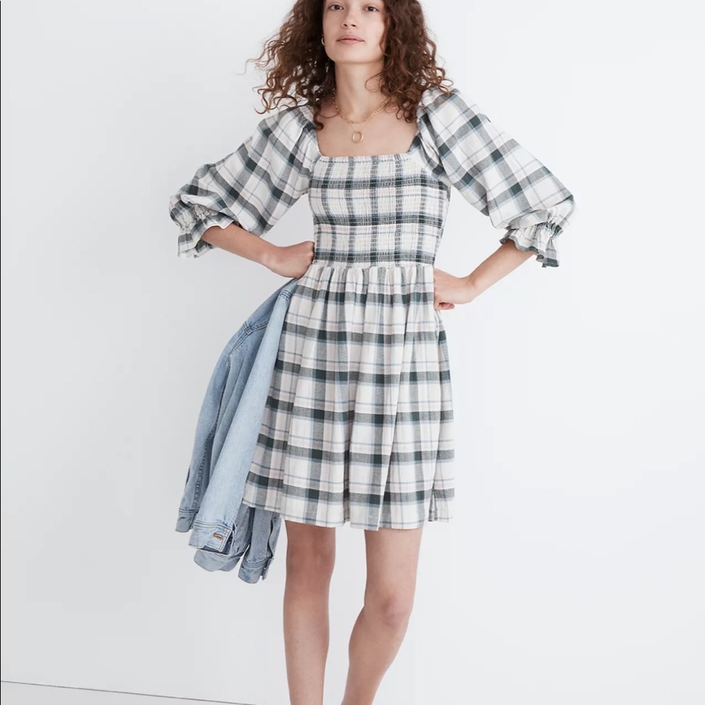 BRAND NEW Madewell Plaid Dress - L
